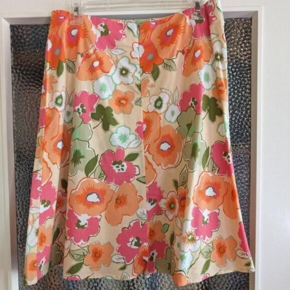 TWO Cotton Poplin A-line Skirts, Vibrant Prints by CC Outlaw, sz M Summertime - Picture 2 of 16
